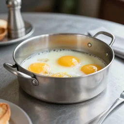 American breakfast made of metal, breakfast food, dining table, metallic, food made of metal