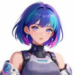 poster woman with futuristic streetwear and hairstyle, colourful, cute face, dynamic portrait, intricate eyes,, beautiful, elegant, Anime by Kuvshinov Ilya, Cushart Krentz and Gilleard James, 4k, HDR, Trending on artstation, Behance, Pinterest, award winning