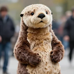 nicolas cage wearing a sea otter suit, cosplay, furry, funny, candid photograph