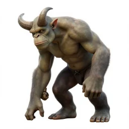 humanoid hunched figure troll with 1 horn, ogre, ape, highly detailed, digital art, sharp focus, trending on art station, kentaro miura manga art style