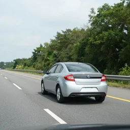 affordable car on a rural highway