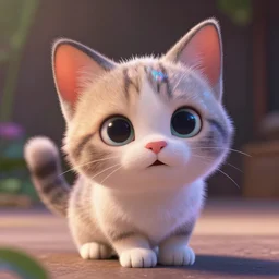 🐱, cute kitten, disney, pixar, 8 k, hd, dof, kodak film, volumetric lighting, subsurface scattering, iridescent, photorealistic, octane render