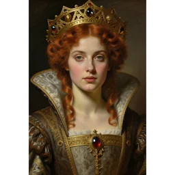 detailed realistic portrait of a beautiful young medieval queen by jean delville, art nouveau, symbolist, visionary, gothic