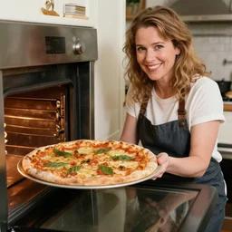 catherine zita jones as a pizza in an oven