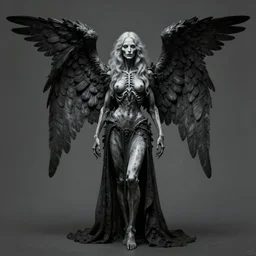 a portrait of the Angel of Death, Anna Dittmann, H.R. Giger, full body shot, dark, gothic, highly detailed, masterpiece, sharp, digital art, surreal, featured on artstation, HD, 8K