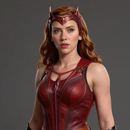 scarlet johansson as scarlet witch, au naturel, hyper detailed, digital art, trending in artstation, cinematic lighting, studio quality, smooth render, unreal engine 5 rendered, octane rendered, art style by klimt and nixeu and ian sprigger and wlop and krenz cushart