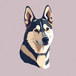 icon stylized minimalist dog pitt husky german shepherd mix ( ( bent ears ) ), loftis, cory behance hd by jesper ejsing, by rhads, makoto shinkai and lois van baarle, ilya kuvshinov, rossdraws global illumination