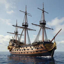 the swedish 1 7 th century warship vasa, octane render, deviantart, greg rutkowski, cinematic, key art, hyperrealism