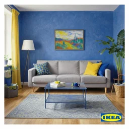 IKEA catalogue photo of a living room, by George Seurat