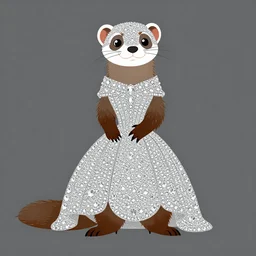 detailed flat 2 d : ferret character : wearing diamonds : wearing a stravagant dress : wearing stiletto : head torso legs feet : lorax movie : artstation