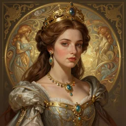 Jewel Staite as a princess, fantasy, intricate, elegant, highly detailed, digital painting, artstation, concept art, matte, sharp focus, illustration, art by Artgerm and Greg Rutkowski and Alphonse Mucha