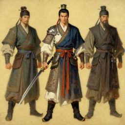 wuxia, knight, male, character design, ancient china, colorful, painting by gaston bussiere, craig mullins, j. c. leyendecker, tom of finland