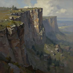 concept art of cliffs, hard rocks, oil painting by jama jurabaev, extremely detailed, brush hard, artstation, for aaa game, high quality, brush stroke