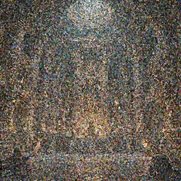 detailed interior landscape of a giant ancient cursed dungeon occupied by a fox god