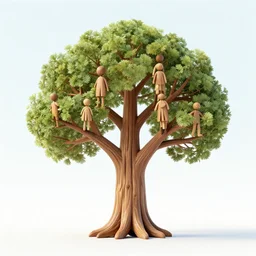 a tree made out of humans