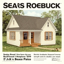 full page advert for a sears roebuck kit home, built to specifications, circa 1 9 1 0's