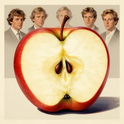 apple cut in half, limited neutral palette, by pascal campion, petros afshar, anton fadeev, dean ellis, randolph stanley hewton, beautiful graphic, propaganda poster art 1 9 7 0 s illustrated advertising art, painterly design