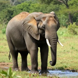 An elephant watering can