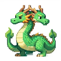 green dragon detailed pixel art