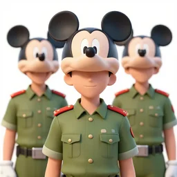 chinese soliders with micky mouse hats