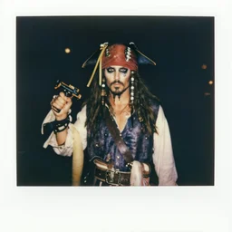 vintage polaroid photo of LeChuck the undead pirate, bokeh, film grain, burnt edges