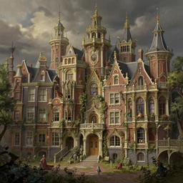 a magical town inspired by victorian england and amsterdam, highly detailed, intricate, digital painting, trending on artstation, concept art, matte painting, art by greg rutkwowski, craig mullins, octane render, 8 k, unreal engine