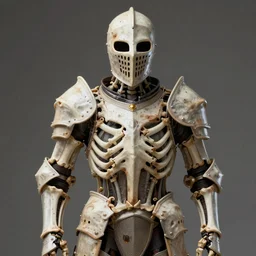knight wearing armor made entirely of human bones
