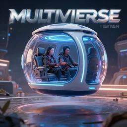 advertising photo for multiverse - hopping travel pod