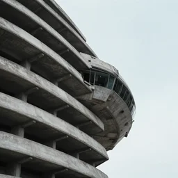 photograph of a brutalist starship exterior
