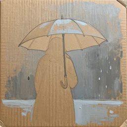 rainy day, paint, cardboard, lineart, textured, impasto, trending on artstation, photorealistic, hd