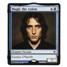 magic the gathering card depicting charles manson, by georgia o'keefe