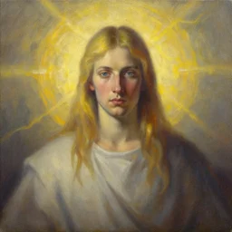 portrait of the god of light and protection, oil on canvas, greg rutkowski