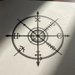 the divine logos, represented by alchemical symbols, black ink stamped on off white paper, fine detail
