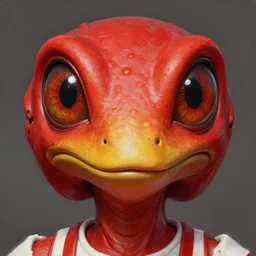 close up sci - fi wendy's mascot reptile eyes, red skin, elegant, highly detailed, centered, digital painting, smooth, sharp focus, illustration, artgerm, tomasz alen kopera, peter mohrbacher, donato giancola, joseph christian leyendecker, wlop, frank frazetta
