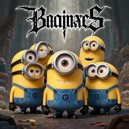 black metal cover art with minions
