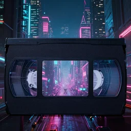 a vhs screenshot 8 0 s of a cyberpunk city dystopian