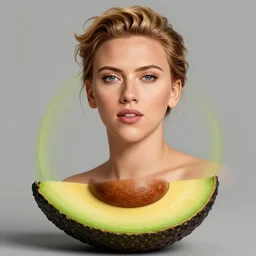 scarlett johansson as a avocado, concept art, realistic, detailed