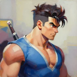 greg manchess portrait painting of guile from street fighter as overwatch character, medium shot, asymmetrical, profile picture, organic painting, sunny day, matte painting, bold shapes, hard edges, street art, trending on artstation, by huang guangjian and gil elvgren and jon foster