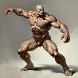 orc anatomy study in dynamic poses by frank frazetta