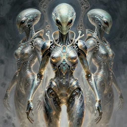 symmetry!! alien creature, tech wear, scifi, glowing lights!! intricate, elegant, highly detailed, digital painting, artstation, concept art, smooth, sharp focus, illustration, art by artgerm and greg rutkowski and alphonse mucha