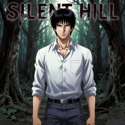 jake gyllenhaal graphic novel cover art, yoji shinakawa, studio gainax, psychological horror, silent hill