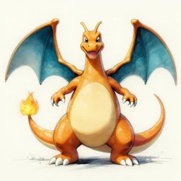 portrait of Charizard, rough abstract sketch
