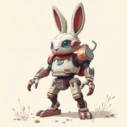 rabbit robot in the style of huachong artstation