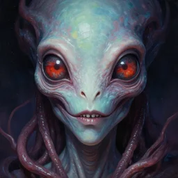 close up sci - fi cosmic horror art simon stalenhag reptile eyes, candy skin, elegant, highly detailed, centered, digital painting, concept art, smooth, sharp focus, illustration, artgerm, tomasz alen kopera, peter mohrbacher, donato giancola, joseph christian leyendecker, wlop, frank frazetta