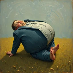 obese man falls over, ( ( ( ( ( ( ( ( painted by van gogh ) ) ) ) ) ) ) )