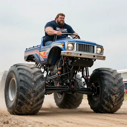 photo of andre the giant as a monster truck driver, 8 k, 8 5 mm f 5. 6
