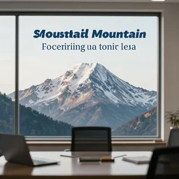 office motivational picture with text of a mountain