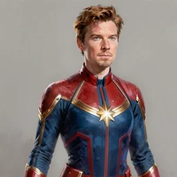 Benedict cumberbatch as Captain Marvel high quality digital painting in the style of James Jean