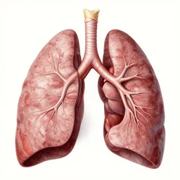 the lungs, anatomy, in the style of frank netter, detailed, medical, beautiful