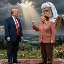 angela merkel rapping with trump and osama bin laden